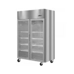 REFRIGERADOR ACERO 2 PUERTA VIDRIO